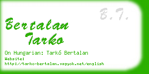 bertalan tarko business card