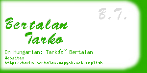 bertalan tarko business card